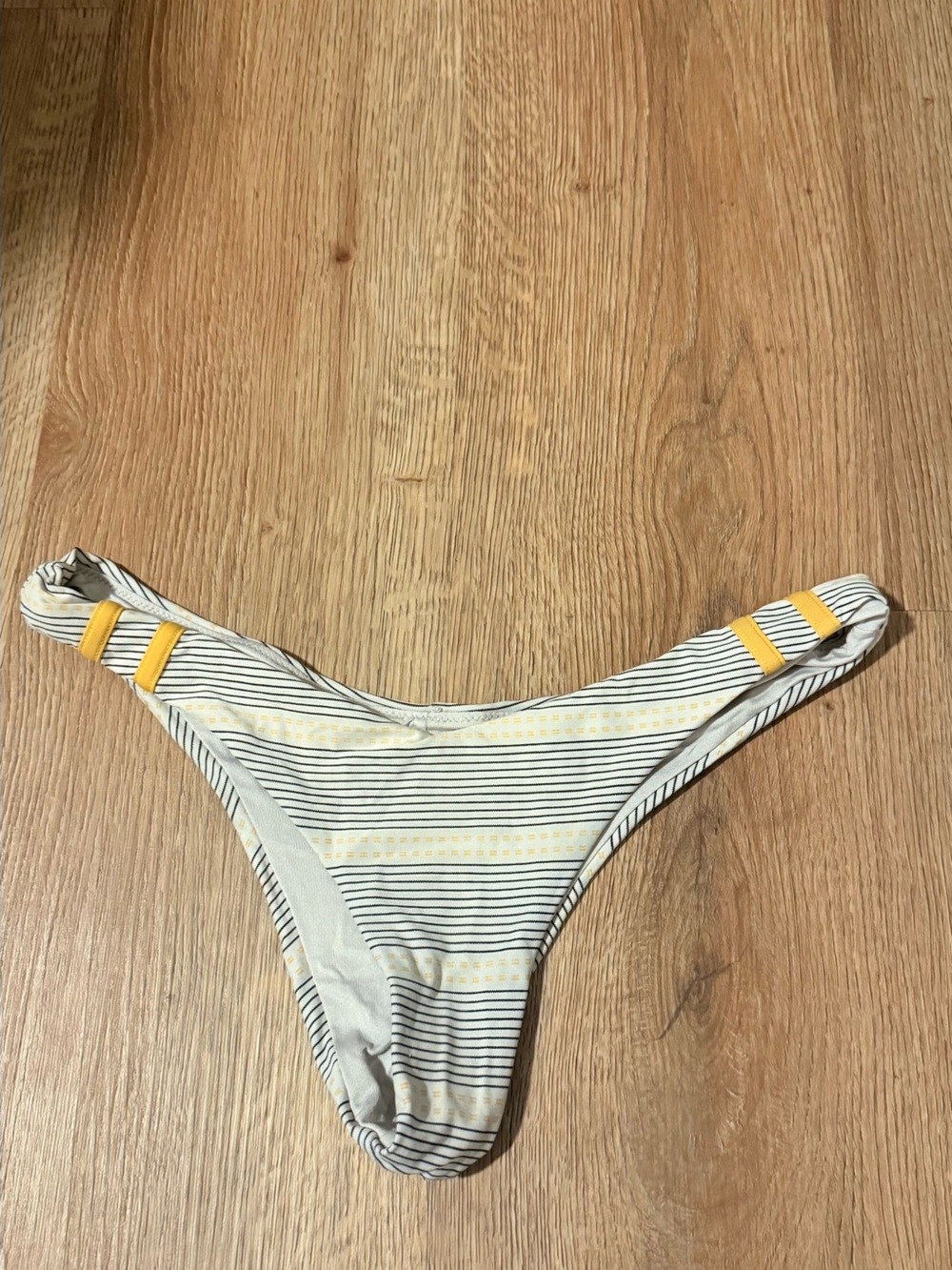 Ripcurl Striped White and Yellow Accent Women's Bikini Bottom